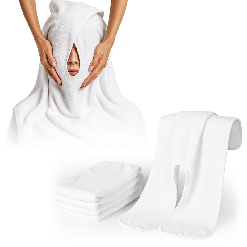 Efforest Facial Towels for Estheticians – Microfiber Soft Spa Towel for Skincare, Massage & Professional Use (White, Pack of 5)