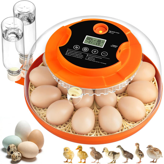 18 Egg Incubators for Hatching Eggs, Automatic Egg Turning and Humidity Control Incubator for Hatch Chicken Duck Quail Pigeon Pheasant Partridge Home Classroom Lab-