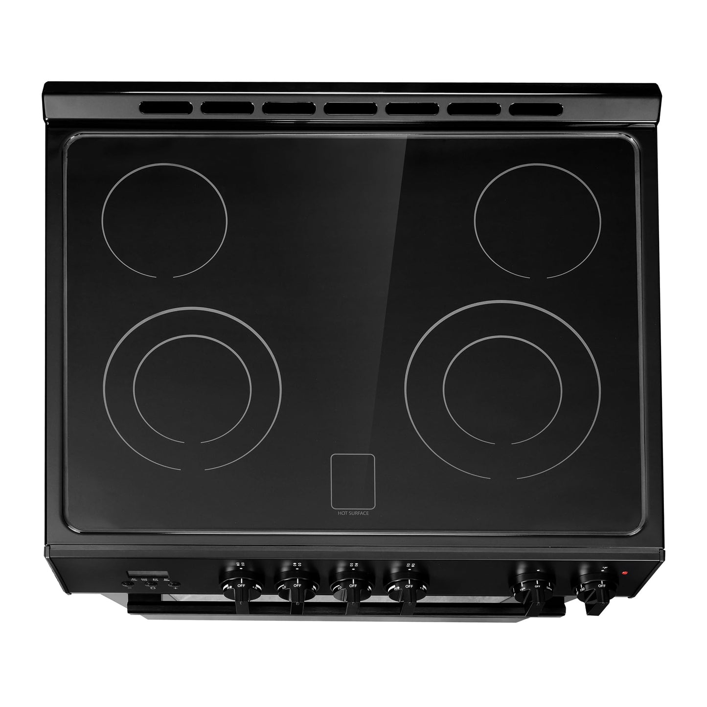 COSMO COS-ERD304K-BK 30 in. Stellar Collection 4.9 cu. ft. Electric Range with 4 Burner Glass Cooktop and Convection Oven in Matte Black
