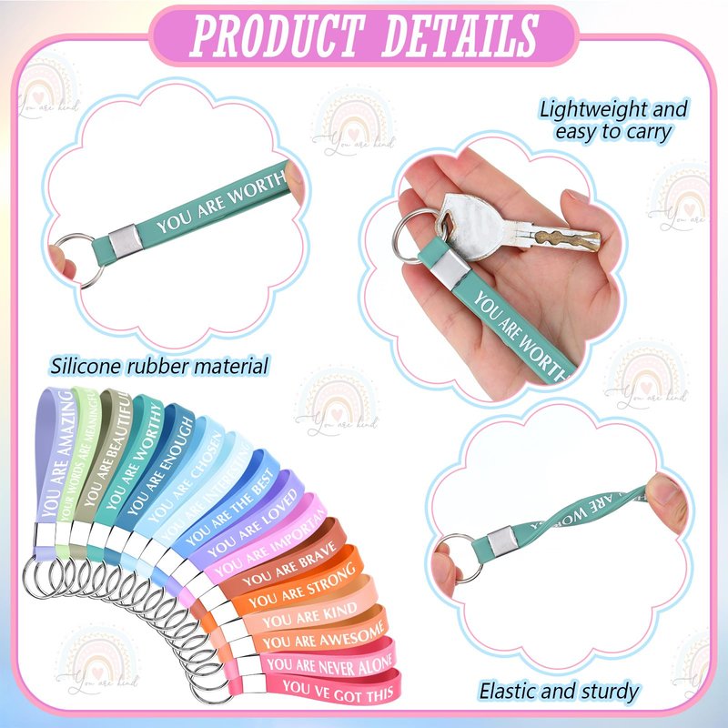Hillban 64 Pcs CNA Week Bulk Gift Rainbow Canvas Makeup Bag and Motivation Keychains Bulk Boho Cosmetic Bags Appreciation Thank You Gifts for Women Nurse Teacher Volunteer Coworkers