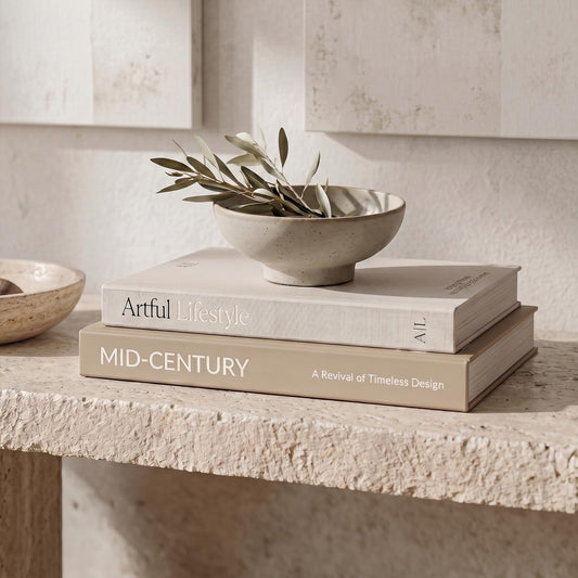 Aesthetic Decorative Books - Set of 2 Stylish Boxes Enhance Your Coffee Table, Bookshelf or Mantel Decor - Beautiful Fake/Faux Books for Modern Home Decoration, Photo Storage and as a Keepsake Box