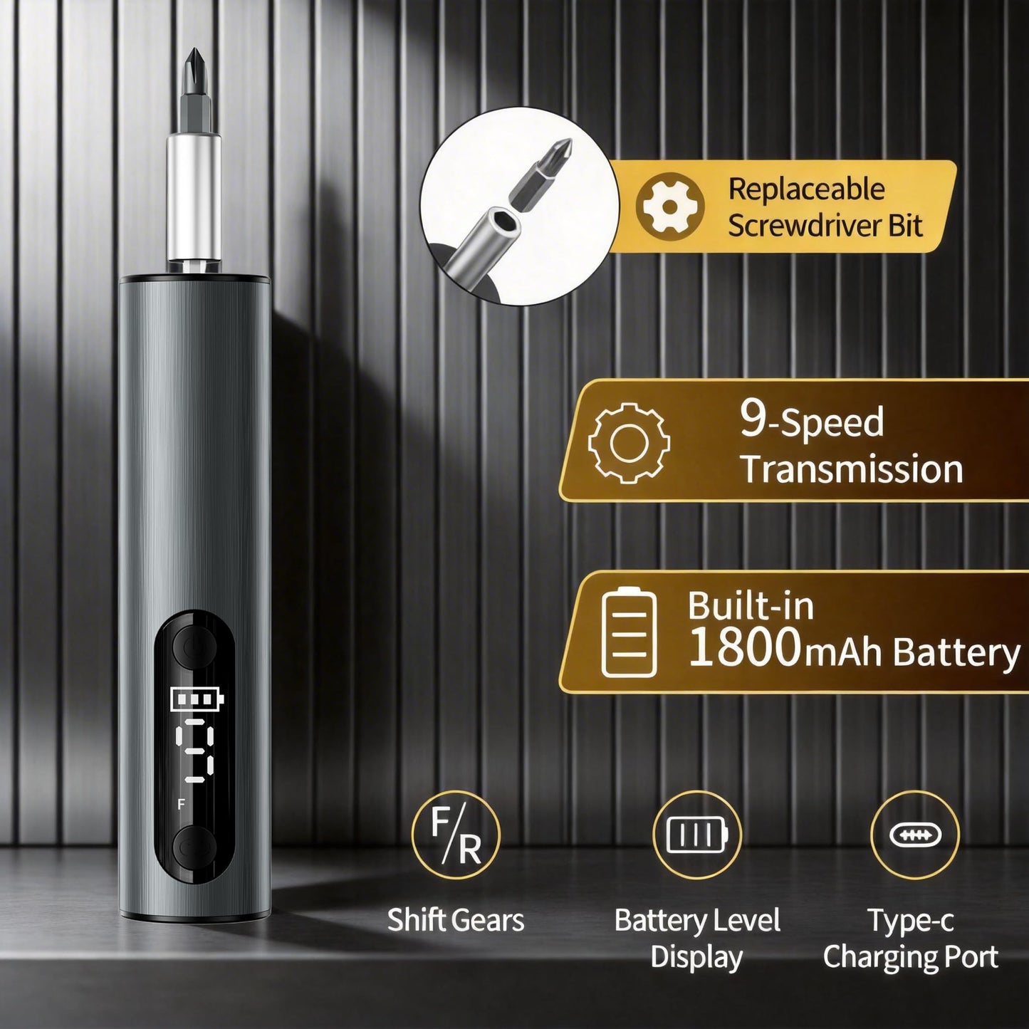 Professional Electric Screwdriver Set with Magnetic Wristband-Multi-Size Mini Precision Magnetic Bits, Quick Screw Removal, Repair Tool Kit for Phone, Camera, Watch, Glasses & Electronics (grey)