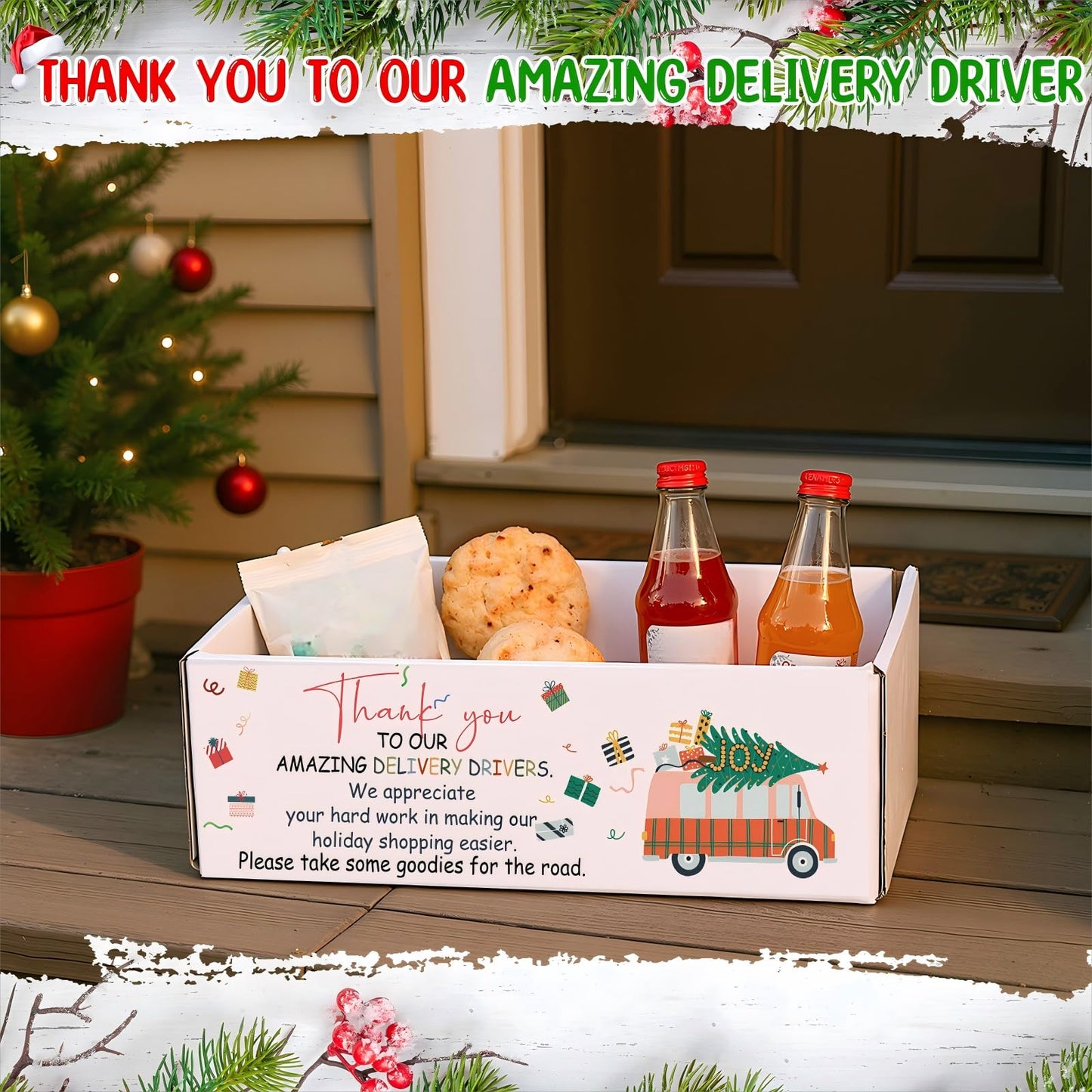 Epakh Christmas Snack Box for Delivery Driver Thank You to Our Amazing Delivery Driver Gifts Boxes Thank You Gifts for Courier, Postal Workers, Mail Carriers, Bus Drivers