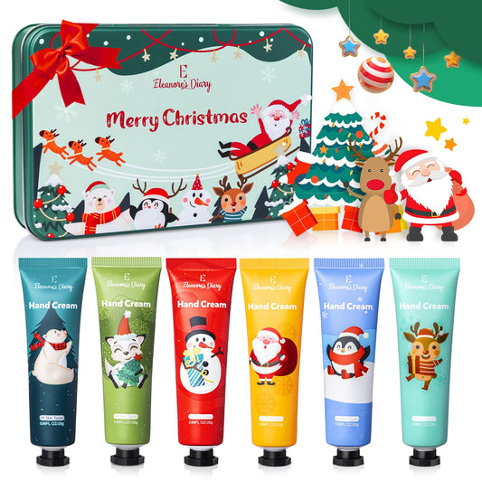 E Eleanore's Diary Hand Cream Gifts Set, 6Pcs Mini Hand Lotion Travel Size, Christmas Stocking Stuffers Gifts for Women, Moisturizing Shea Butter Hand Cream for Dry Cracked Hand, Calendar Advent Gifts