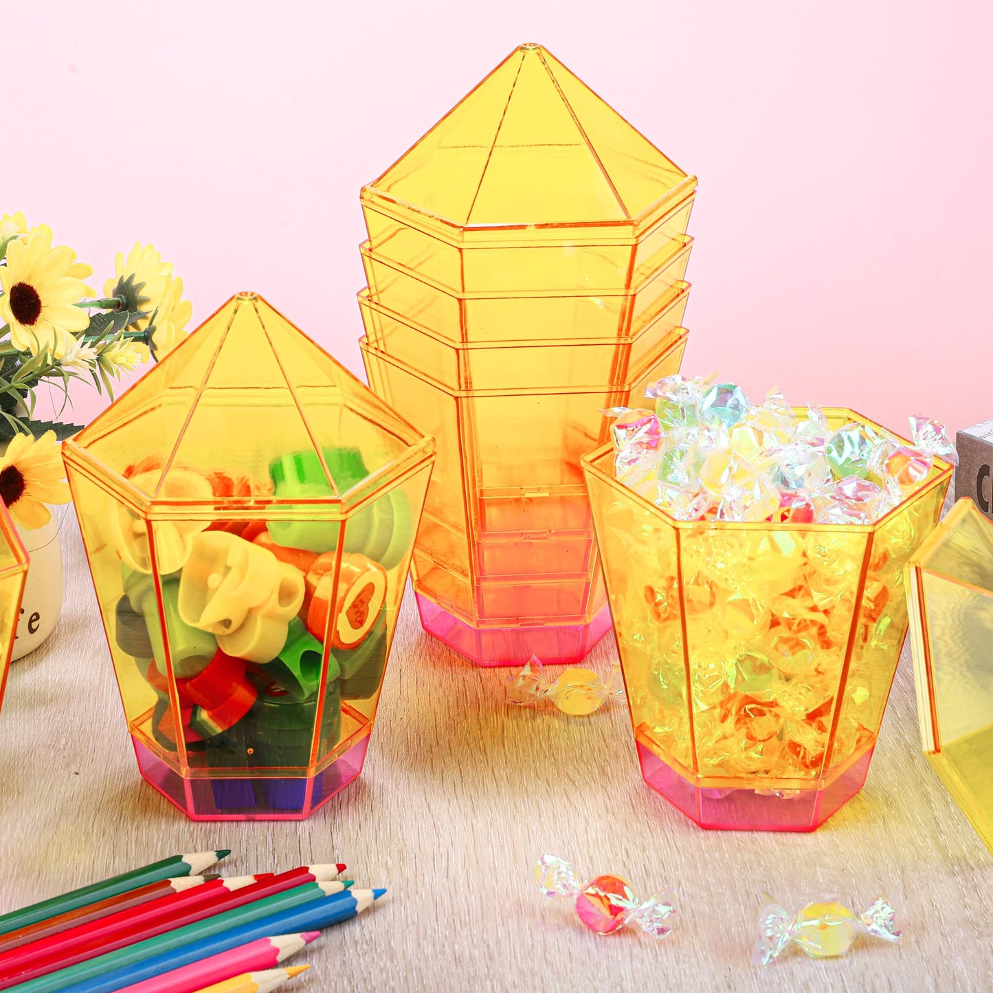 Aneco 24 Piece Pencil Gift Boxes Back to School Pencil Containers for Teachers Gifts Candy Popcorn Holders Bulk Bags Party Favor for Teacher Appreciation Gifts School Classroom Decoration