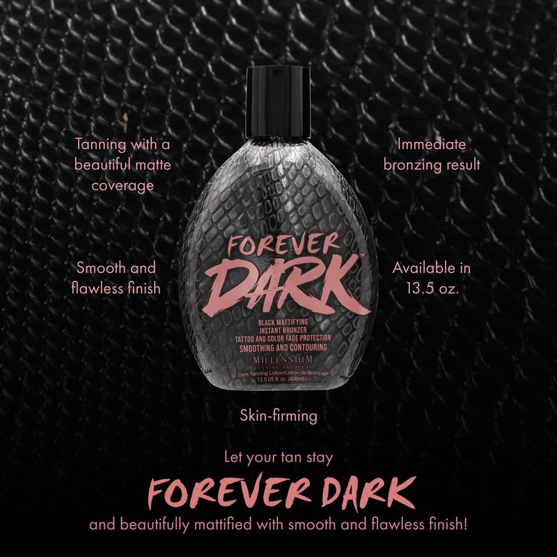 Millennium Tanning Forever Dark, Black Mattifying Instant Bronzer, Tanning Lotion, 13.5 Ounces
