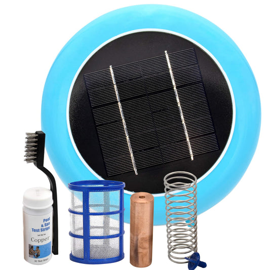 Solar Pool Ionizer - Enhanced with Latest Solar Technology & Longer-Lasting Anode | Reduces Chlorine- Mineral-Based Pool Cleaning Device | 85% Less Chlorine for Pools Up to 45,000 Gallons
