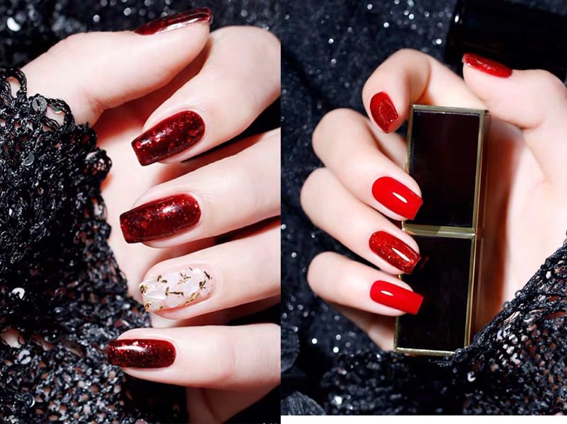 Vishine Christmas Collection Gel Nail Polish Set - Winter Glitter Series 6 Colors Nail Art Set, UV LED Soak Off Gel, 8ml