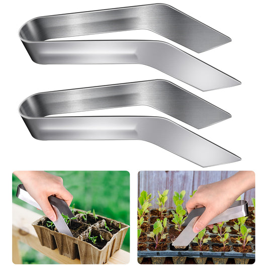 2 Pcs Seedling Transplant Tongs- 6.7 Inch Stainless Steel Gardening Plants Transplant Tongs- Seedling Remove Transplant Pliers for Reducing Root Damage