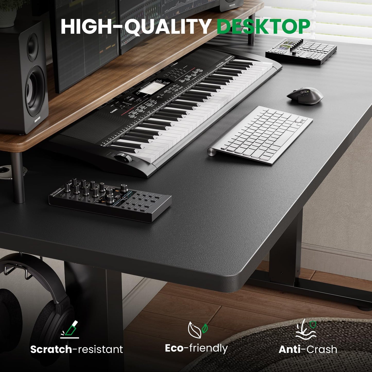 OHOHOLIVE Electric Standing Desk Adjustable - 48 x 24 Inch Sit Stand up Desk with Cable Management - 3 Memory Preset Adjustable Height Table