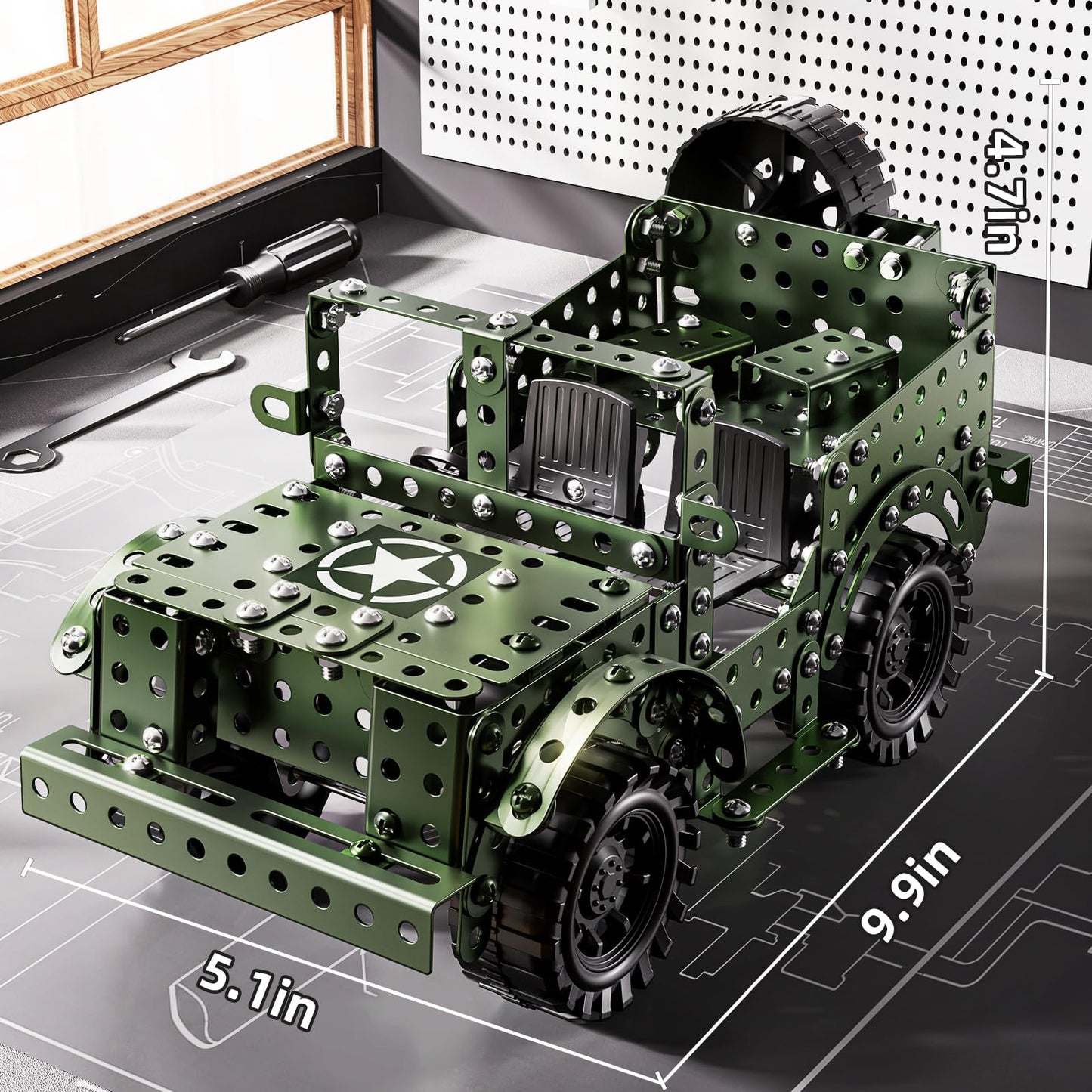 XINNOVEL Metal Model Truck Kits - STEM Projects for Kids Ages 8-12, Assembly Educational Building Toys Model Car Toys for Kids Boys Girls 8 9 10 11 12 Years Old