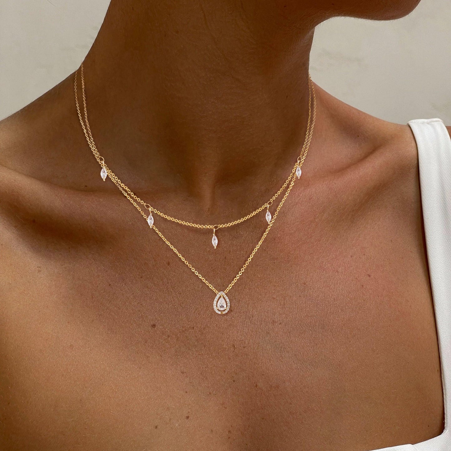 SELFROSE Gold Necklaces For Women,Dainty Prom Chain Layered Necklace Stack Gold Plated Choker Necklaces For Women Trendy Simple Layering Necklace Set Fashion Summer Jewelry