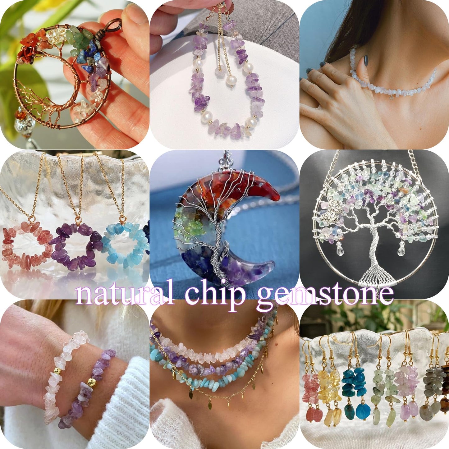 400pcs Natural Chip Shell Beads for Jewelry Making Colorful Shell 5-8mm Irregular Gemstones Healing Crystal Loose Rocks Bead Hole Drilled for Ring Earrings Necklace Bracelet Making DIY Art Crafts