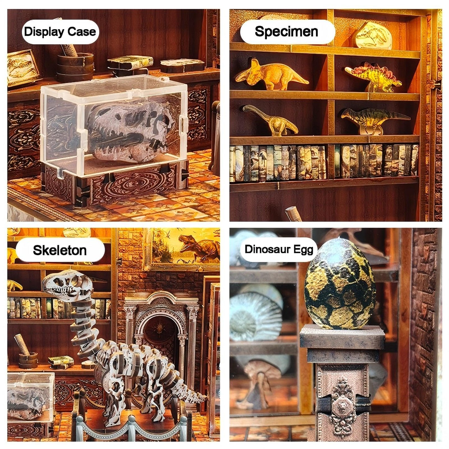 OZJAY Book Nook Kit - DIY Miniature House Kit for Bookshelf, Miniature Kit for Adults, Booknook Tiny House Decor 3D Wooden Puzzle, Craft Kits for Family Friends Birthday Christmas, Books Collection