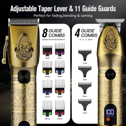 Suttik Professional Hair Clippers for Men, Cordless Hair Clippers & Hair Trimmer & Electric Shavers for Men, 3 in 1 Clippers for Hair Cutting Kit, Beard Trimmer Razors Haircut Grooming Kit Barber Set