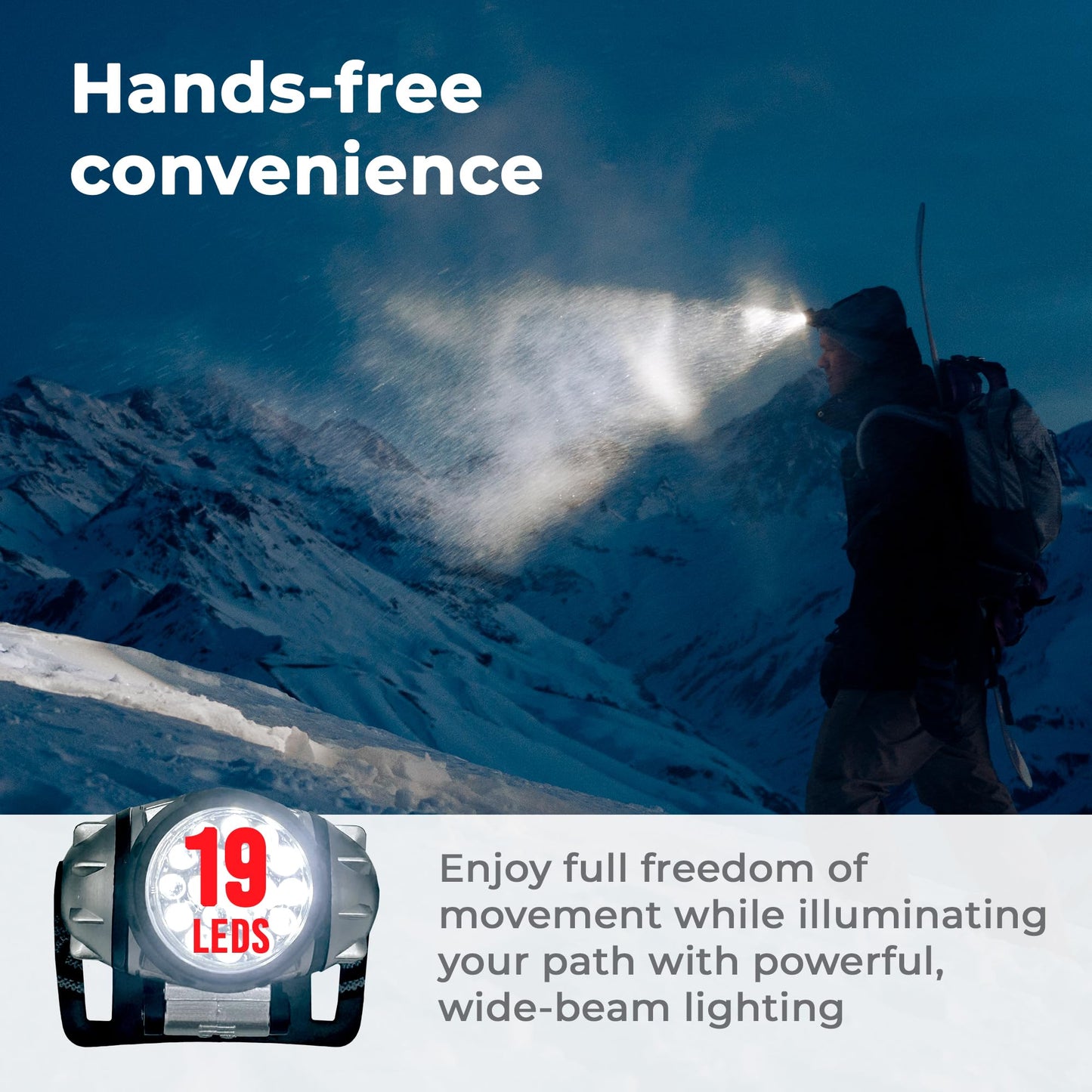 American Red Cross Hands-Free LED Headlamp, 4-Mode Battery Powered Headlamp, Hurricane Preparedness Items for Emergency Use, Camping, and More