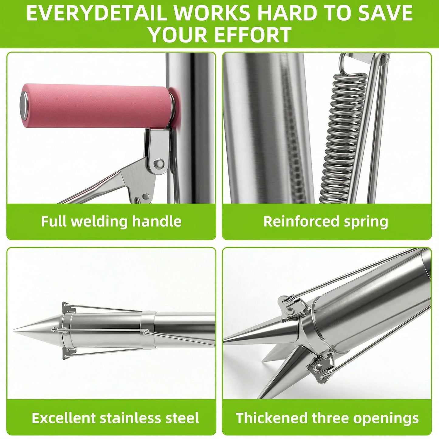 Long Handled Bulb Planter Tools and Vegetable Seedling Tool Manual Plant Transplanter Bulb Planter