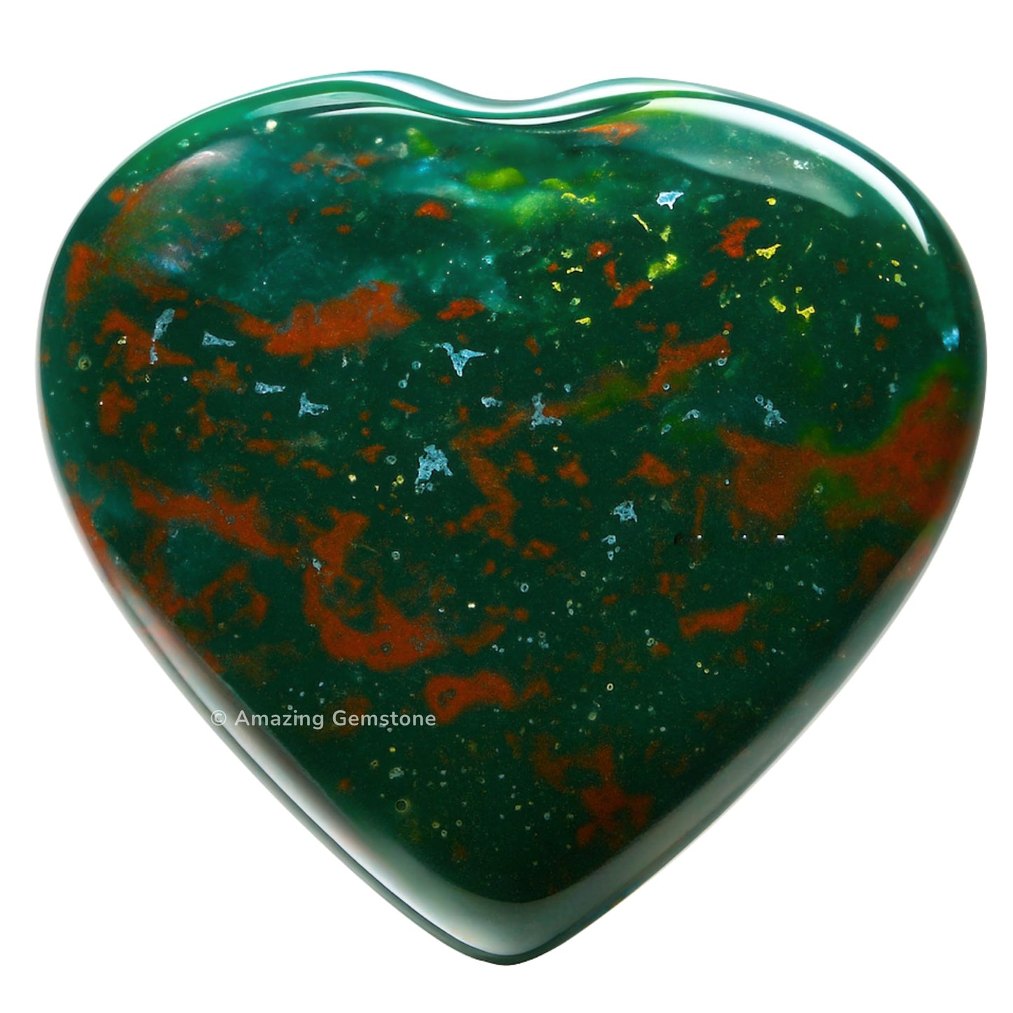 Amazing Gemstone Bloodstone Stone Heart - Pack of 2 Crystal Heart Stones Rocks - Corazones De Piedra Crystals and Healing Stones Heart Shaped Crystal - Stocking Stuffers Gifts