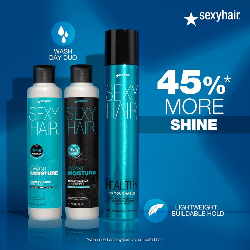 SexyHair Healthy So Touchable Weightless Hairspray, 9 Oz | Light Hold and Shine | All Hair Types