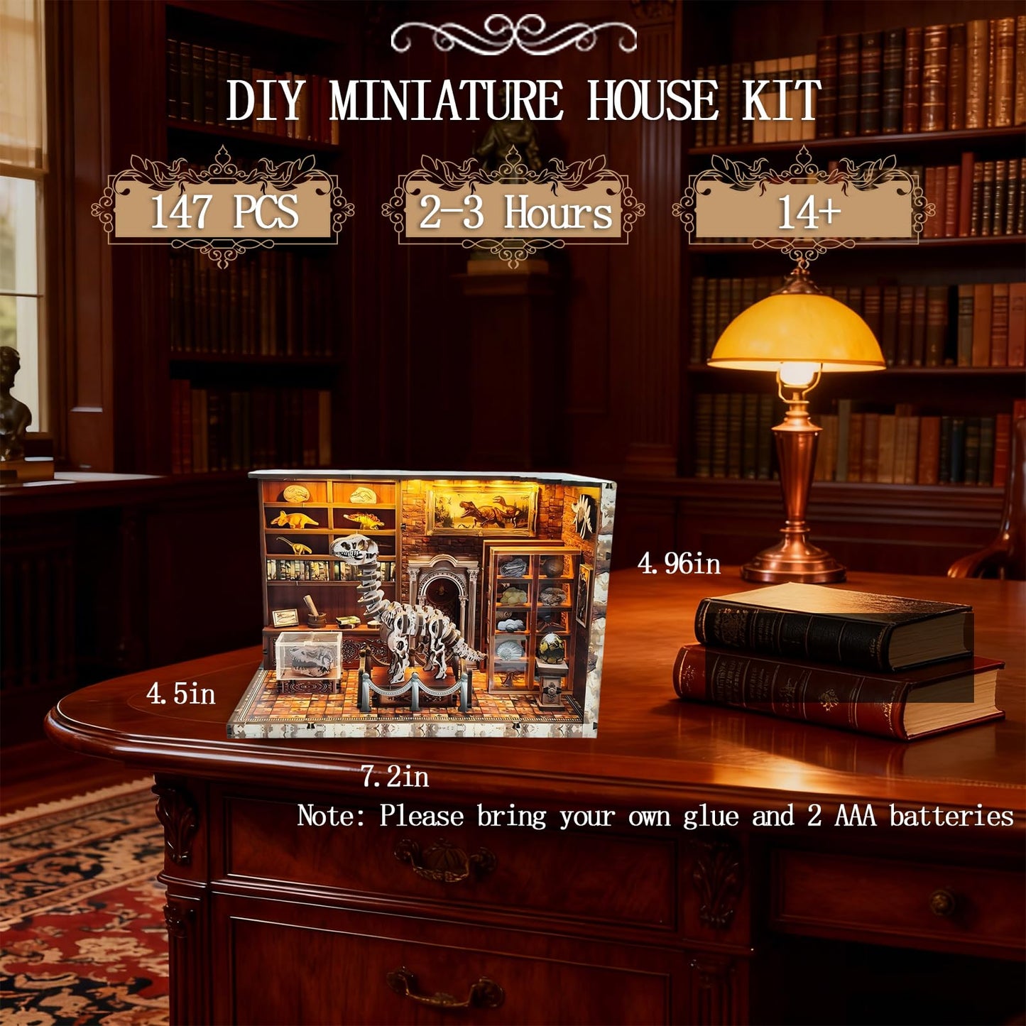 OZJAY Book Nook Kit - DIY Miniature House Kit for Bookshelf, Miniature Kit for Adults, Booknook Tiny House Decor 3D Wooden Puzzle, Craft Kits for Family Friends Birthday Christmas, Books Collection