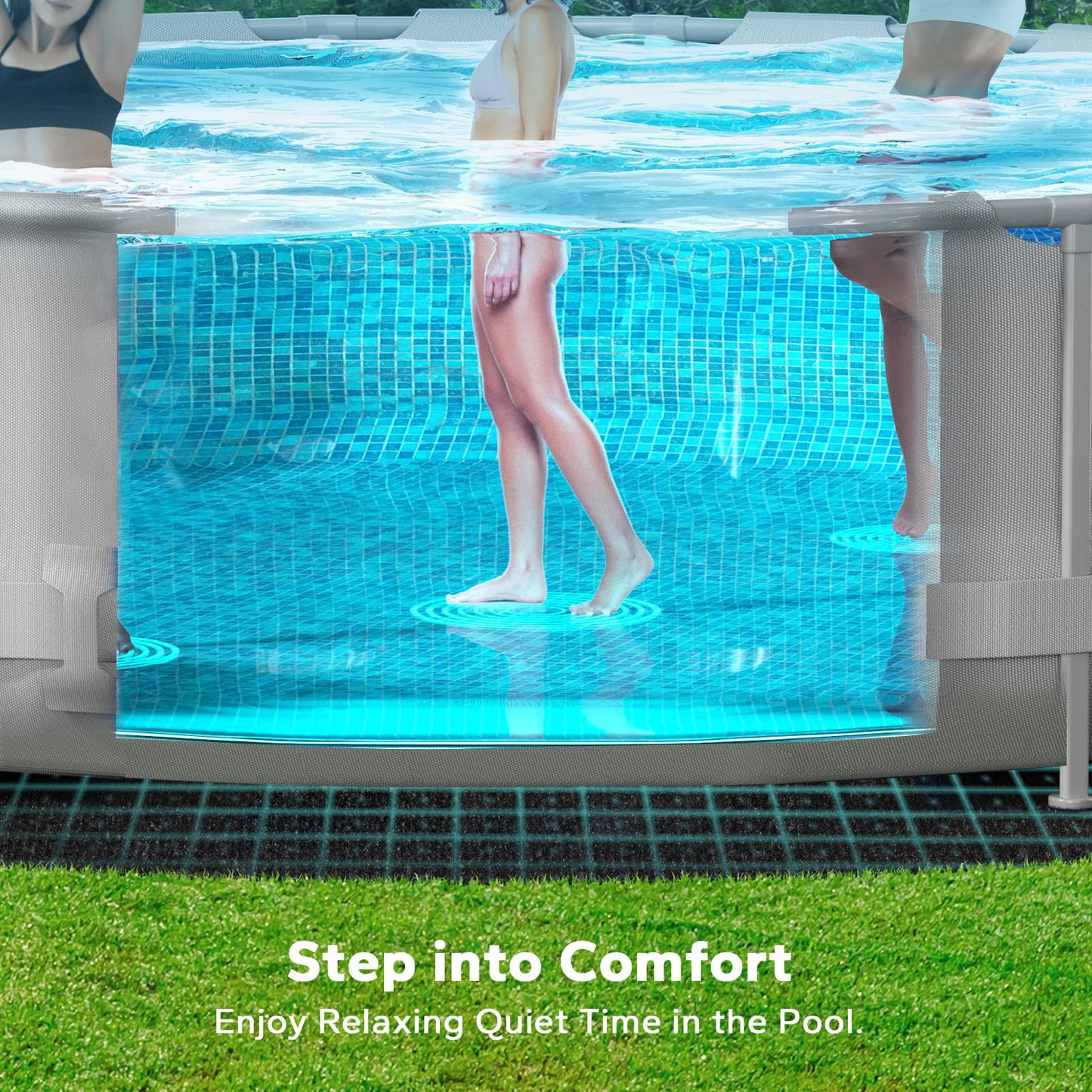 POOLHACKER 12 ft Pool Liner Pad, [2026 New Pool Pad 9.4 oz/yd² Heavy-Duty] Round Pool Liner Pad for Above Ground Swimming Pools, Prevents Punctures, Effortless to Install, Eco-Friendly Padding