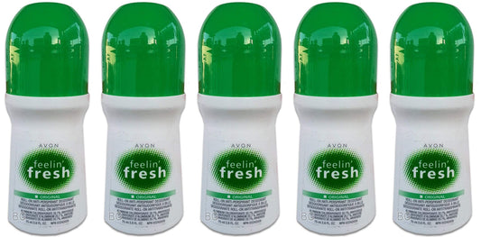 AVON Feelin Fresh Original Roll-On Antiperspirant Deodorant for Women & Men — Alcohol-Free, Paraben-Free Formula — Fresh Scent, Quick-Dry Underarm Odor Protection — 5 Pack