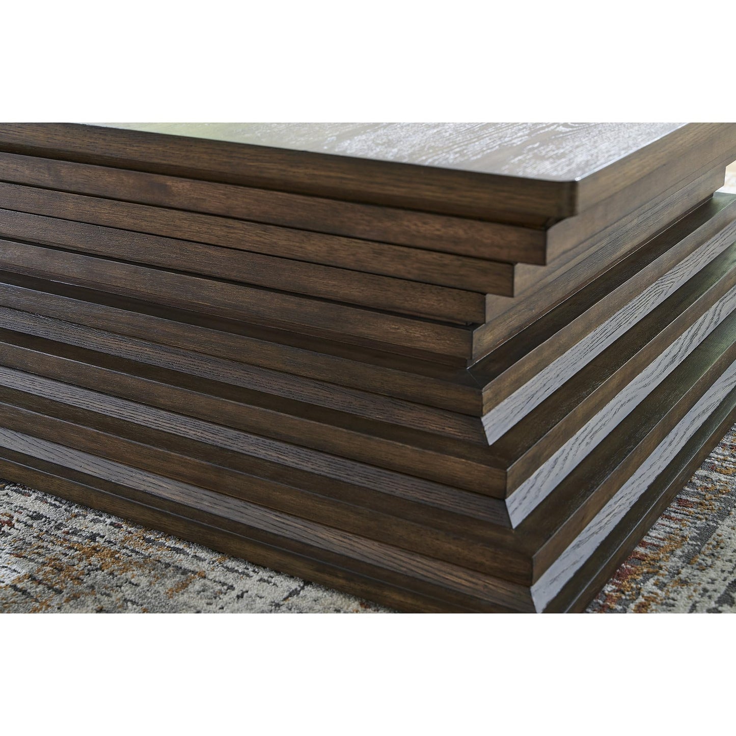 Signature Design by Ashley Hannodream Contemporary Cocktail Table with Pedestal Base, Dark Brown