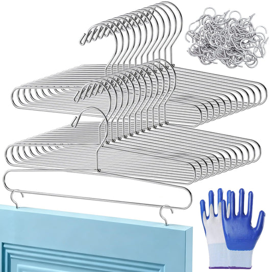 24 Pack Cabinet Door Painting Hanger, 14.57” x 5.24” Door Painting Brackets with 60 Pcs Zinc Plated Metal Screw-in Cup Hooks, Paint Drying Rack for Cabinet Spraying, Art Drying Brackets