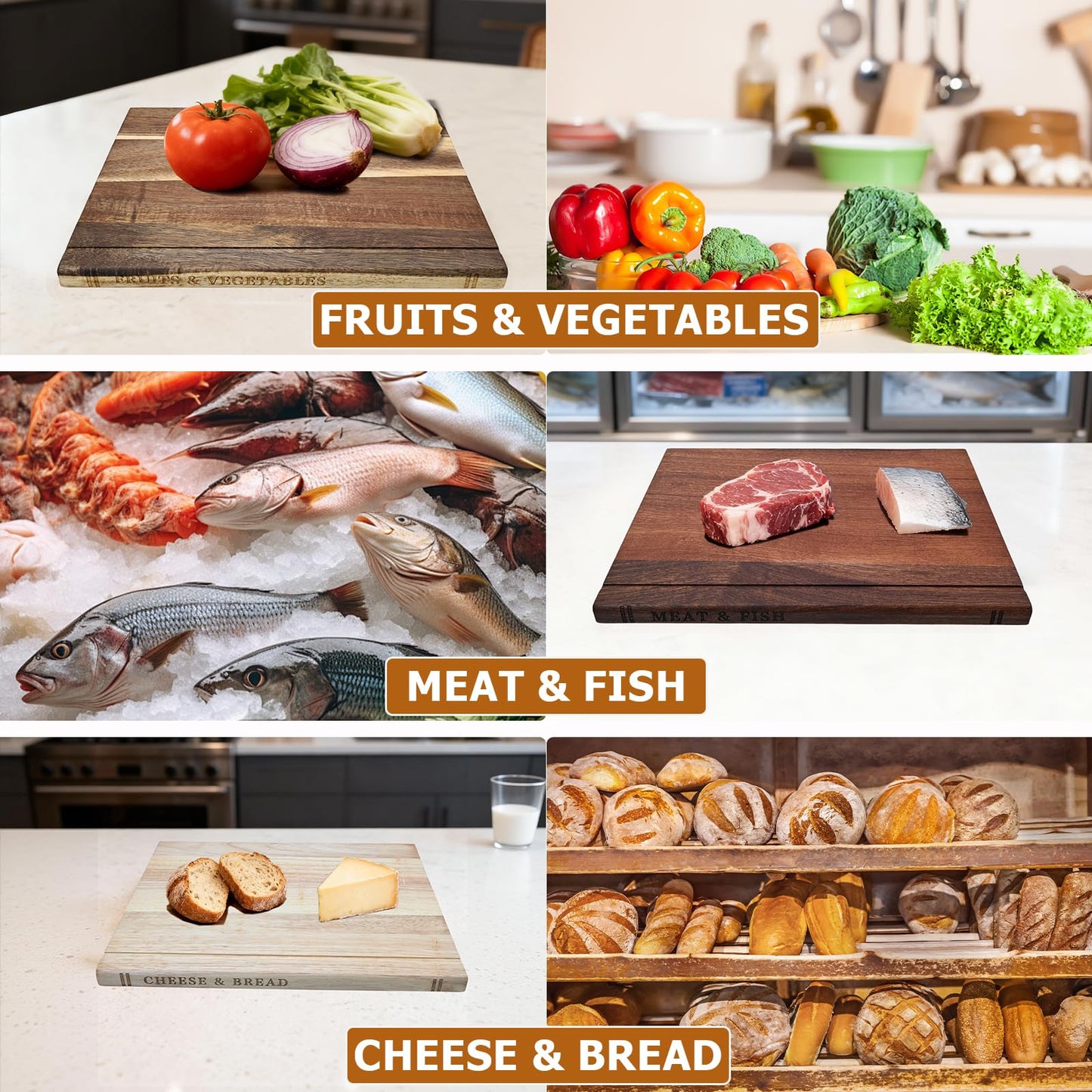 Acacia Wood Cutting Board Book Set, 3-Piece Decorative Chopping Boards with Stand | Book-Shaped Design| Dishwasher Safe for Easy Cleaning | Ideal for Meat, Vegetables | Unique Gift for Home Cooks