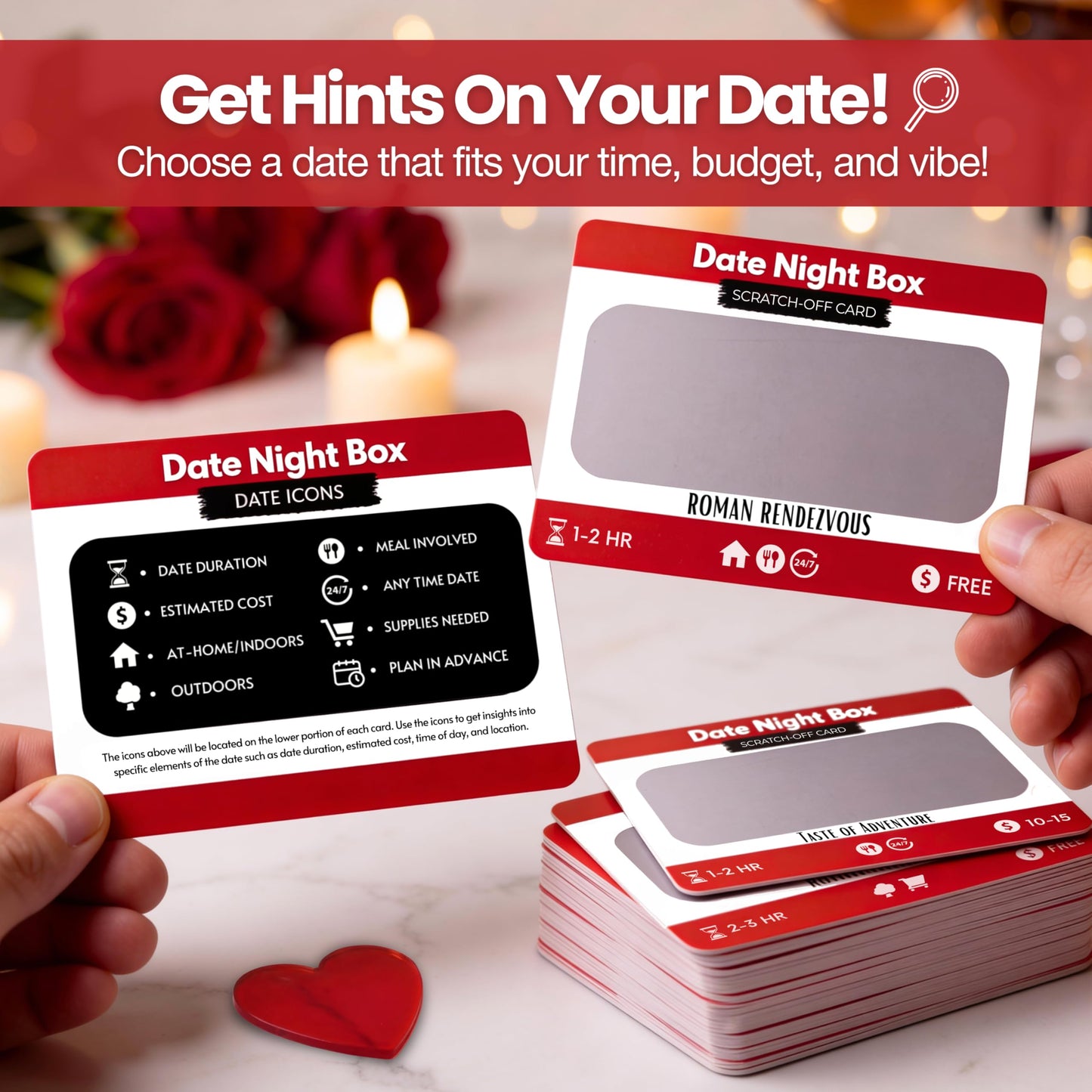Date Night Box: 52 Fun & Romantic Scratch-Off Date Night Ideas Valentine's Day Gifts for Him, Her, Men, Women, Husband, Wife, Boyfriend, Girlfriend, Couples