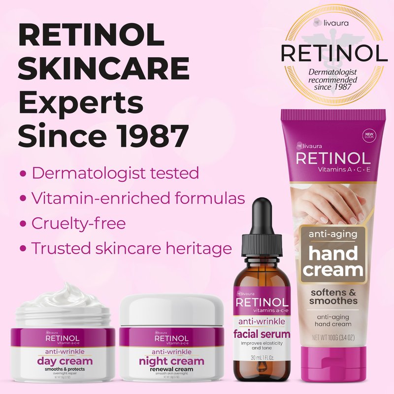 LIVAURA Retinol Anti-Aging Sheet Mask – Hydrating Collagen Face Masks, Sheet Masks for Skin Care, Moisturizing Facial Mask Pack for Women, Sensitive & Dry Skin, Hydrating Face Mask