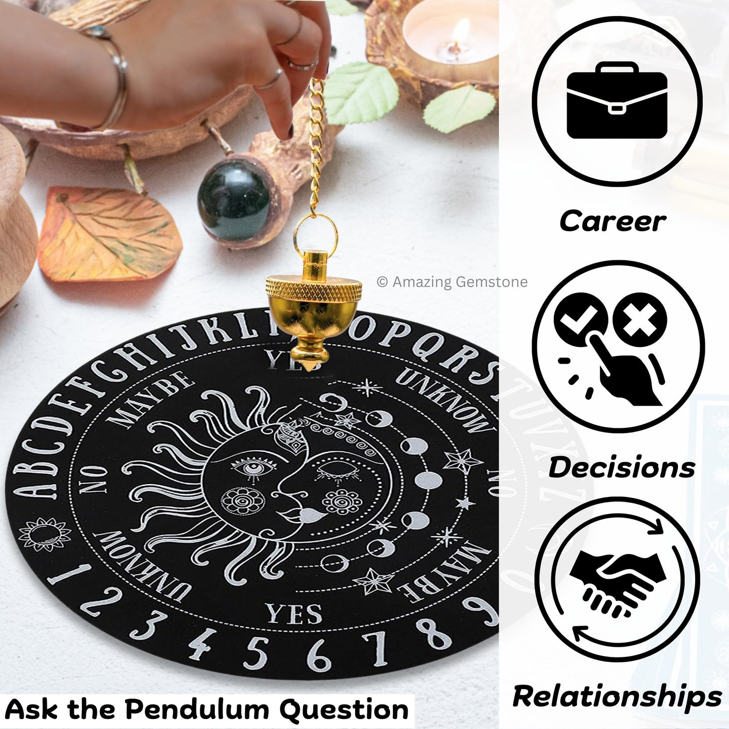 Amazing Gemstone Healing Metal Pendulums for Divination, Gold Dome Pot Chamber Steel Copper Pendulum High Energy Pendulo de Bronce Pendulos de Mesa MP116