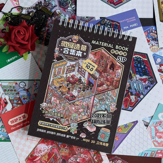20 Sets Horrific 3D Sticker Scene Collection Book for Girls Kids Adults DIY 3D House Stickers Set Make Your Own Shop House Therapy for Adult Relief Stress Pass The Time