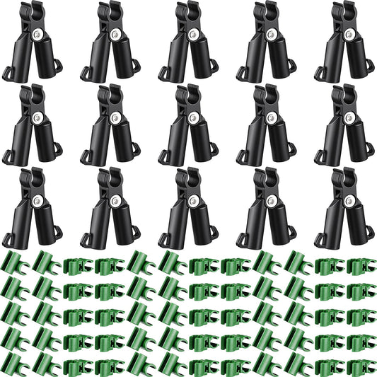 75 Pieces Adjustable Plant Trellis Connector Clip Plastic Connector Stakes Garden Plastic A-Type Connecting Joint Buckle Clip for Gardening Metal Steel Plant Supports (11 mm)