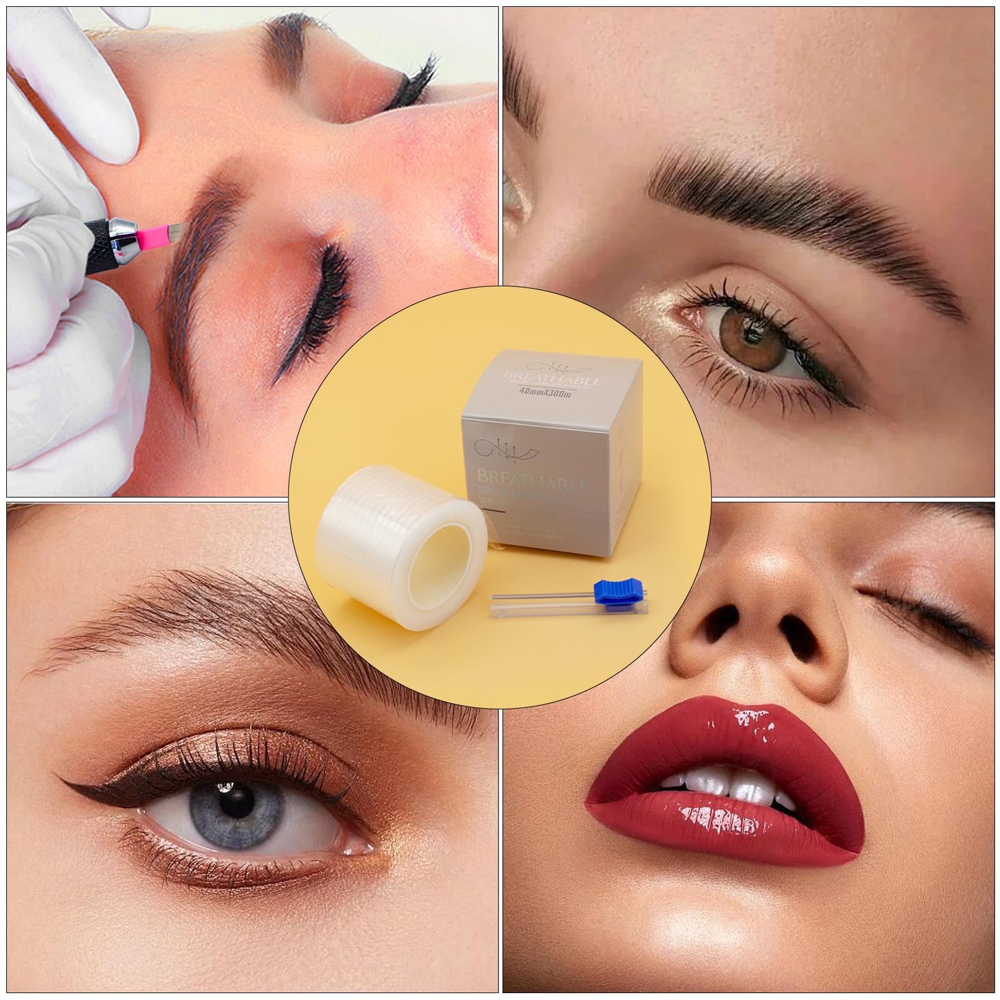 PMUBEAUTY 2 Pack Breathable Plastic Wrap 300 Meters Preservative Film for Eyebrow Lip Blush PMU Lamination Lash Lift Kit Microblading Supplies