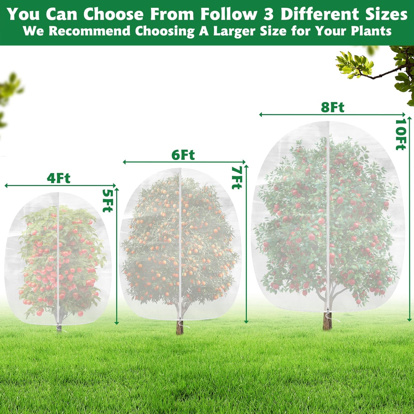 Evoio Bird Netting for Garden Plant Fruit Tree Protection 8 x 10 ft Large Blueberry Bushes Netting Covers Bags with Zipper, Shrubs Bush Tomato Strawberry Berry Barrier Mesh Cover Net Protector