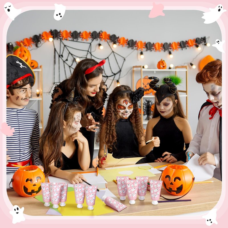 Heigble 48 Sets Pink Ghost Boo Hand Cream Gifts Bulk Halloween Hand Cream Travel Lotion Size Baby Shower Party Gifts Favors Pink Ghost Halloween Birthday Party Supplies for Guest