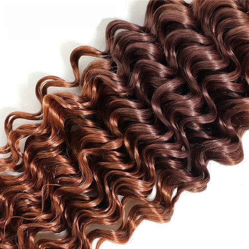 Habiliana Bundles Human Hair 24 26 28 Inch Omber Deep Wave Human Hair Bundles Natural Chocolate Brown T1B/4/30 11A Unprocessed Brazilian Virgin Quick Weave Hair Extensions for Black Women