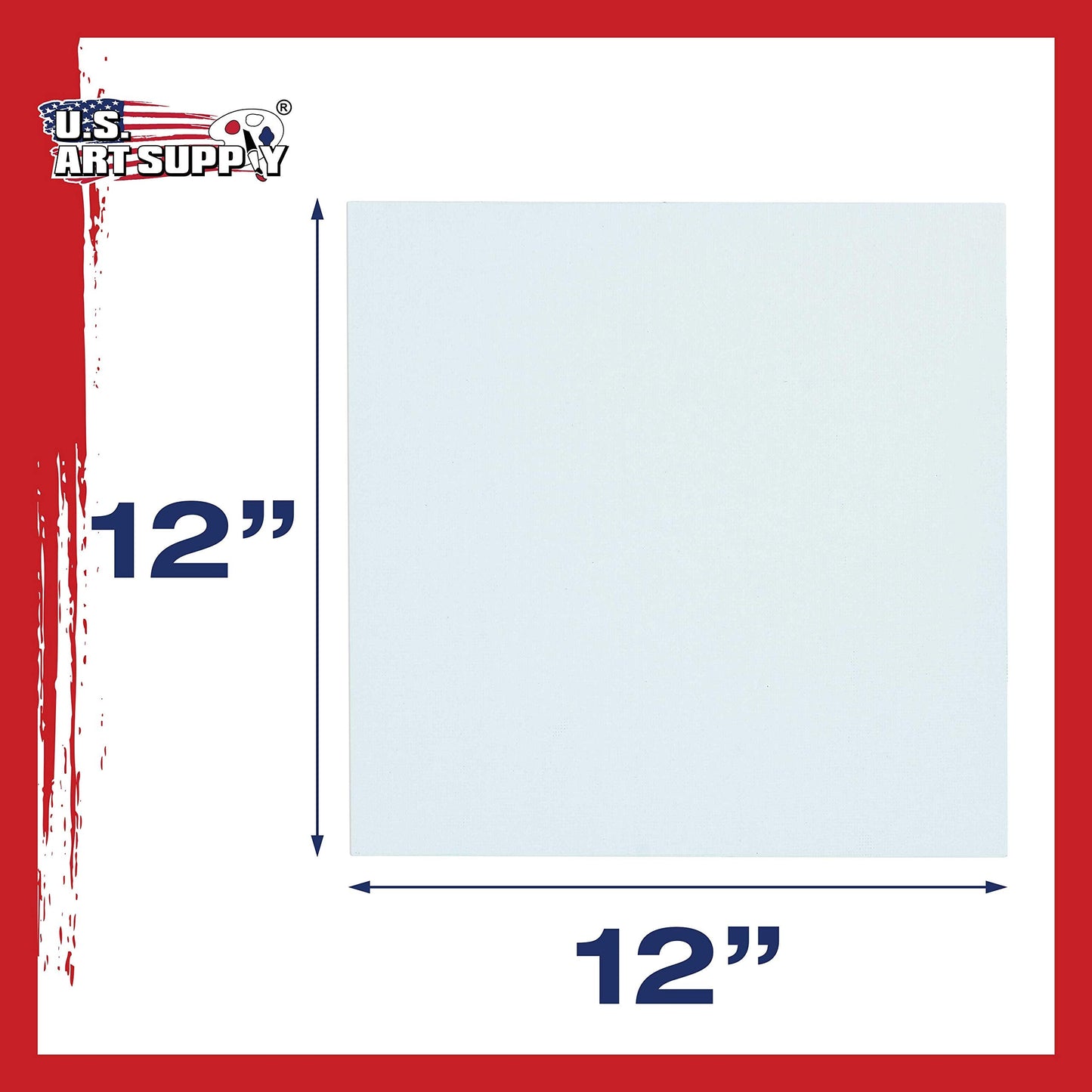 U.S. Art Supply 12 X 12 Inch Art Canvas Board Panels 12 Pack - 8 Ounce Heavyweight Cotton Acid Free Canvases for Painting Acrylics and Watercolor (1 Case of 12 Single Canvas Painting Panels)