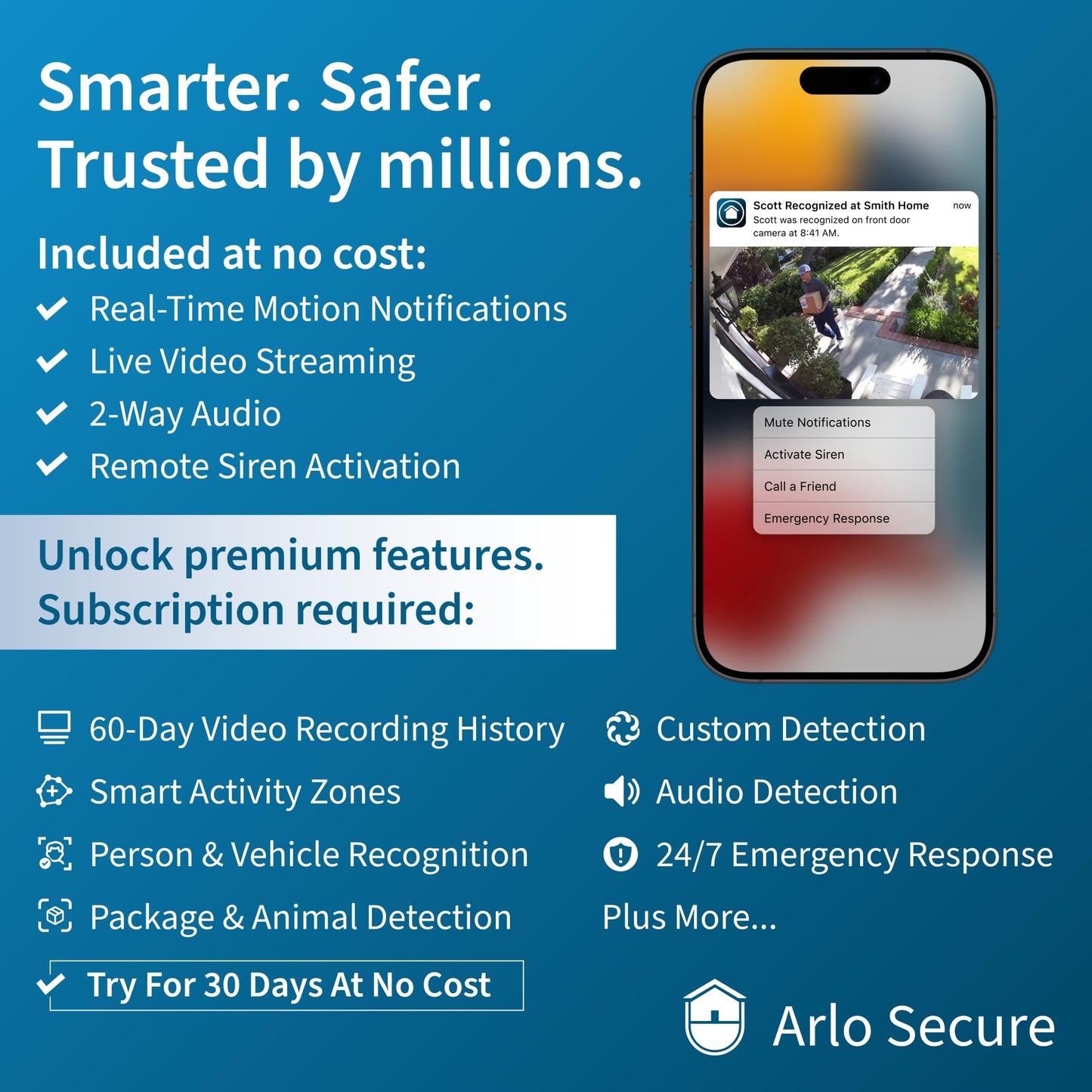 Arlo Pro 5S XL Spotlight Security Camera 2K HDR | Indoor/Outdoor | Band Wi-Fi Connects to Strongest Network | Longer Battery Life, 12X Zoom, Color Night Vision, 2-Way Audio - White, 3 Pack