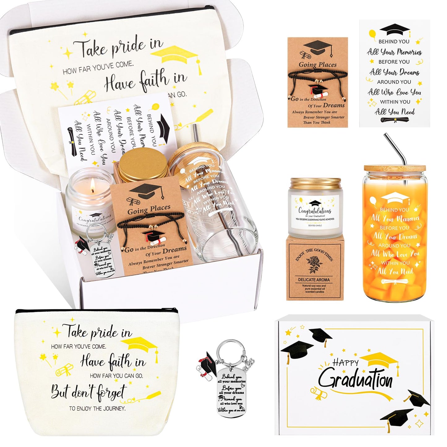 JOYOFUN 2026 Graduation Gifts for Women, Class of 2026 Grad Gift Box Set, College High School Graduation Present Basket for Women Daughter Sister Teacher Nurse Graduates Friends（Black）
