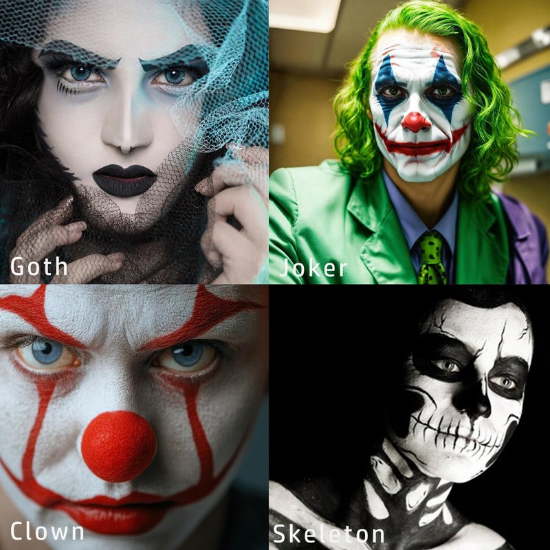 Paminify 50ml Clown White Liquid Foundation for Halloween,White Face Paint Waterproof Foundation for Skeleton Goth Vampire Joker Ghost Mime Gothic Base,Pale Face Makeup for Cosplay