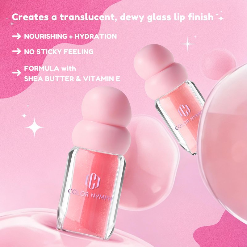 Color Nymph 3D Hyper-Gloss Lip Plumper Set – High Shine, Hydrating, Plumping, Non-Sticky, Moisturizing Lip Gloss Set - 2 PACK