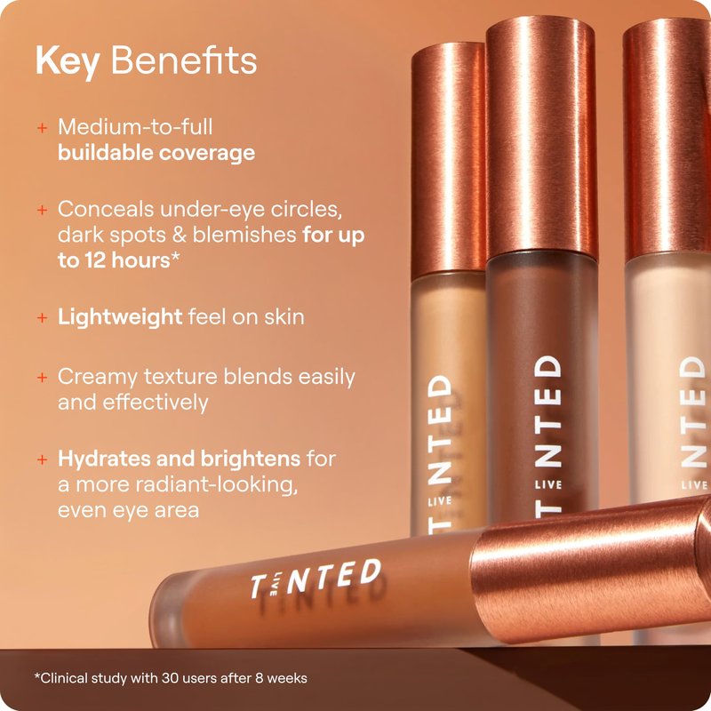 Live Tinted Hueskin Serum Concealer - Medium-to-Full Coverage Concealer with Niacinamide, & Hyaluronic Acid for Dark Circles, Fine Lines & Wrinkles, Buildable Long-Lasting Formula, 0.35 oz Shade 19