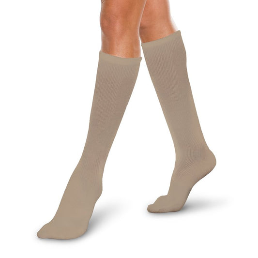 Core-Spun 10-15mmHg Medical Light Graduated Knee High Compression Socks (Khaki, 2X-Large Regular)