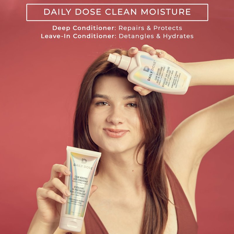 DAILY DOSE Award-Winning Clean Moisture Leave In Conditioner Spray Detangler for Dry, Damaged & Frizzy Hair. Instantly Softens, Smooths & Adds Shine for Kids & Adults. Vegan, Sulfate-Free, Color Safe