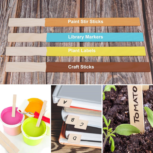 120 Pieces Paint Stir Sticks, 12 Inch Long Wooden Paint Stirrers for Mixing Paint, Paint Sticks for Library Markers or Garden Plant Labels, Mixing Sticks for DIY Craft Sticks