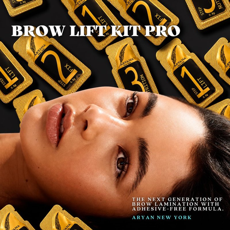ARYANA NEW YORK Eyebrow Lamination Kit Professional | At Home DIY and Salon Use brow lamination kit | Instant Lift For Fuller Eyebrows | Brow Lift Sachet Professional Series