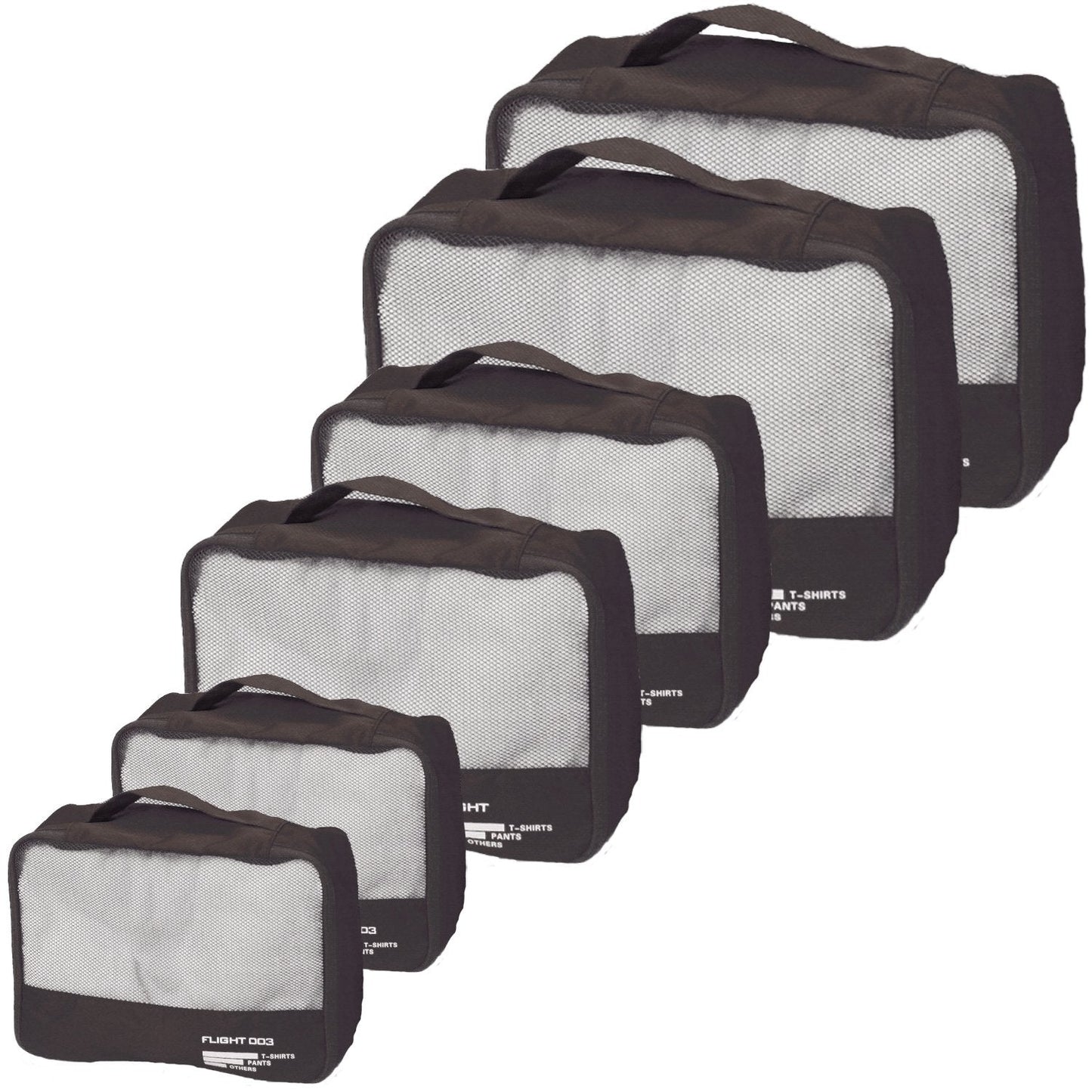 Packing Cubes Set Travel Luggage Organizers Suitcase Lightweight Accessories Black