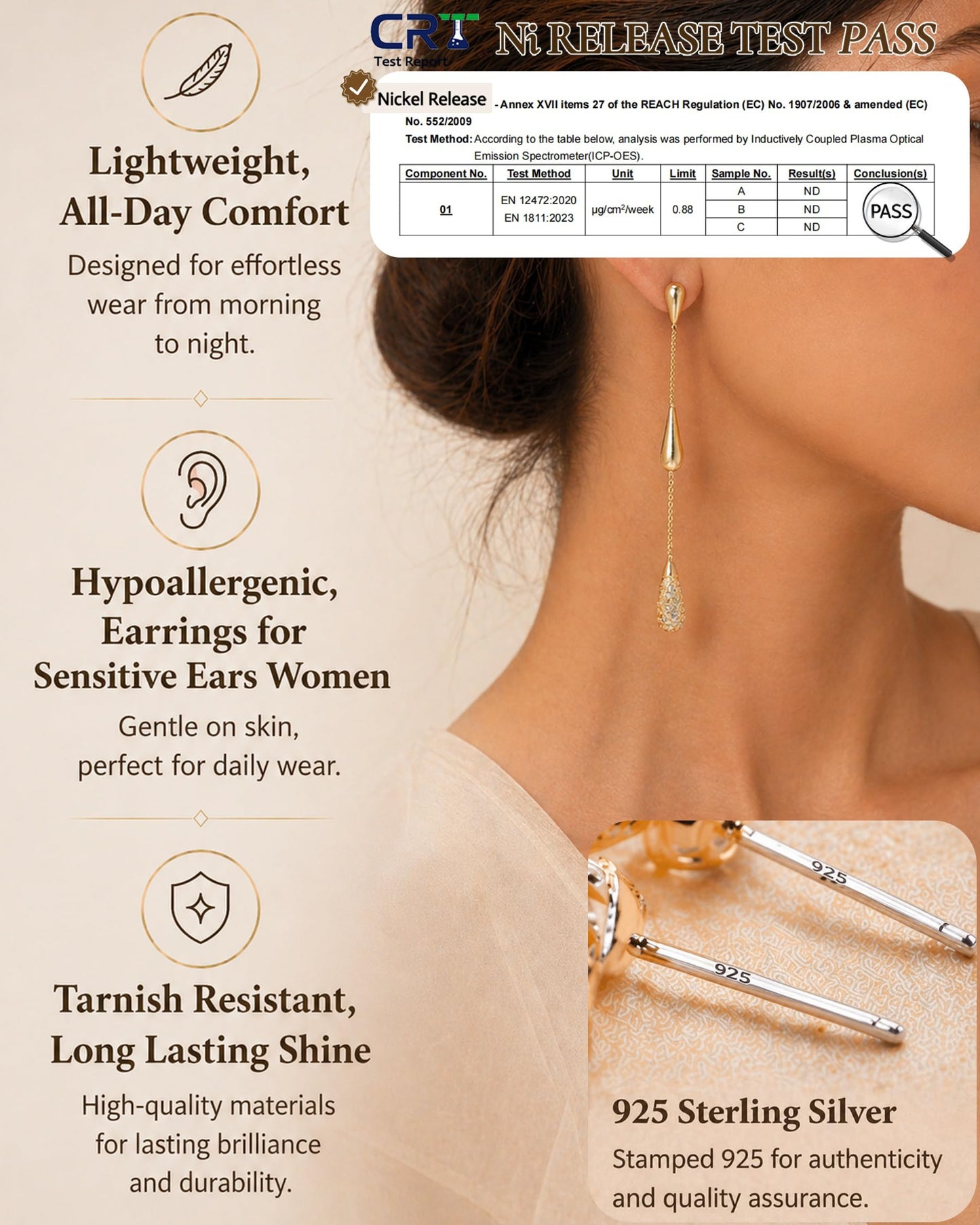 Asdecy Dangle Drop Earrings for Women 14K Gold Plated Long Dangle Cubic Zirconia Elegant Prom Bridal Bridesmaid Wedding Anniversary Dangling Trendy Jewelry